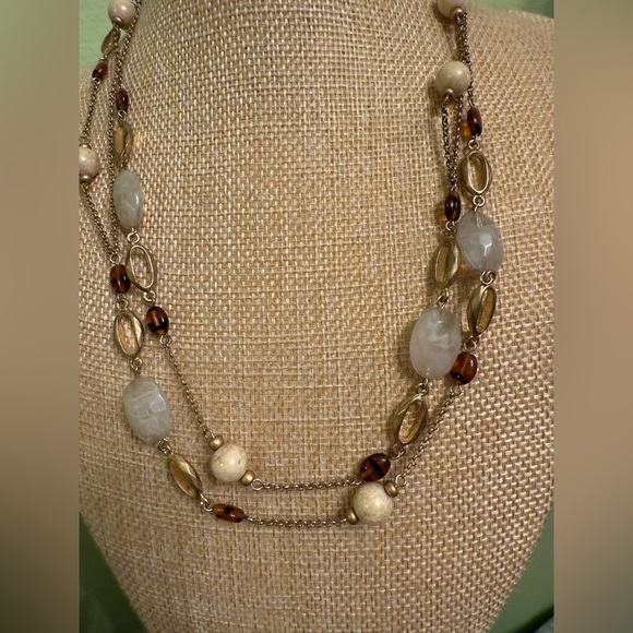 Express Gold and Bead Accents Long Necklace - Picture 3 of 4